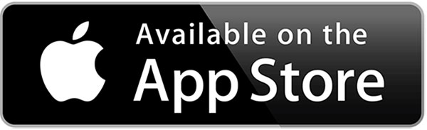 iOS Logo, App available in the App Store